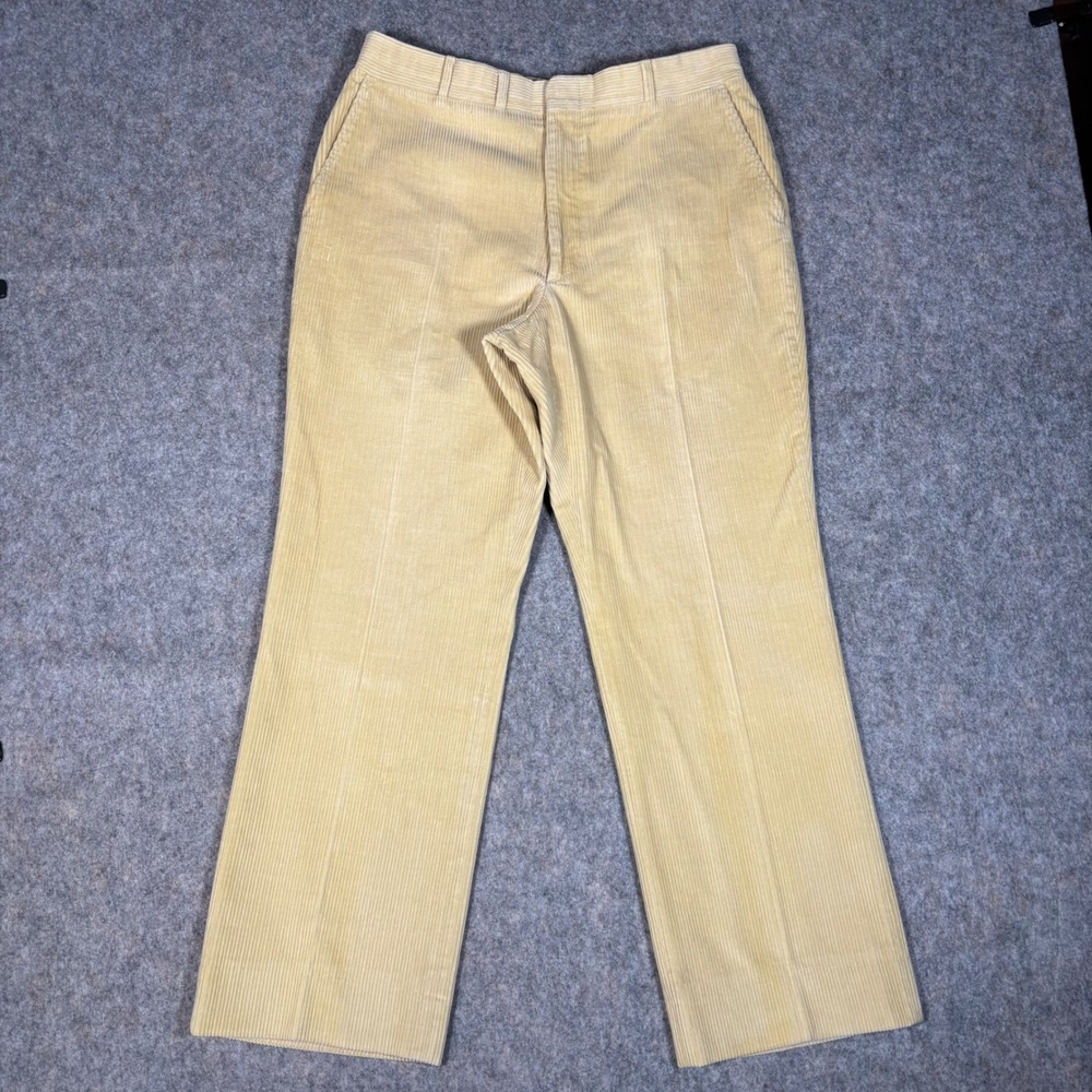 Corbin Corduroy Pants Mens 34x30 Beige Tan Vintage Wide‎ Wale Skater Preppy Golf